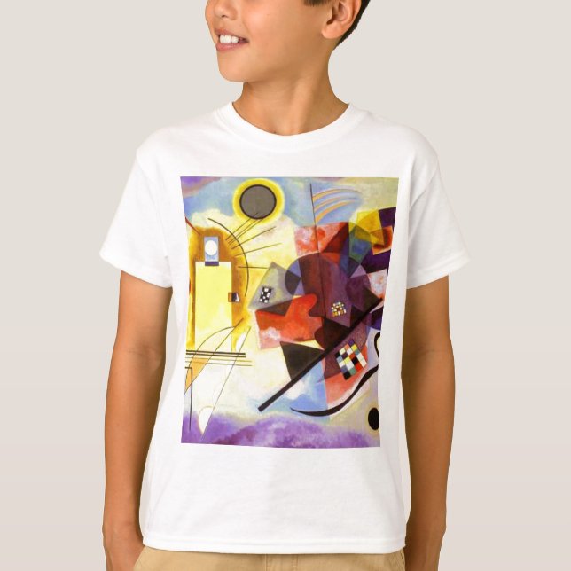 Camiseta Pintura de Abstrato Amarelo Azul Kandinsky (Frente)