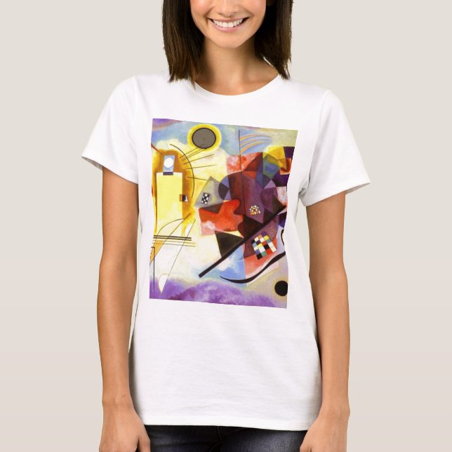 Camiseta Pintura de Abstrato Amarelo Azul Kandinsky (Frente)