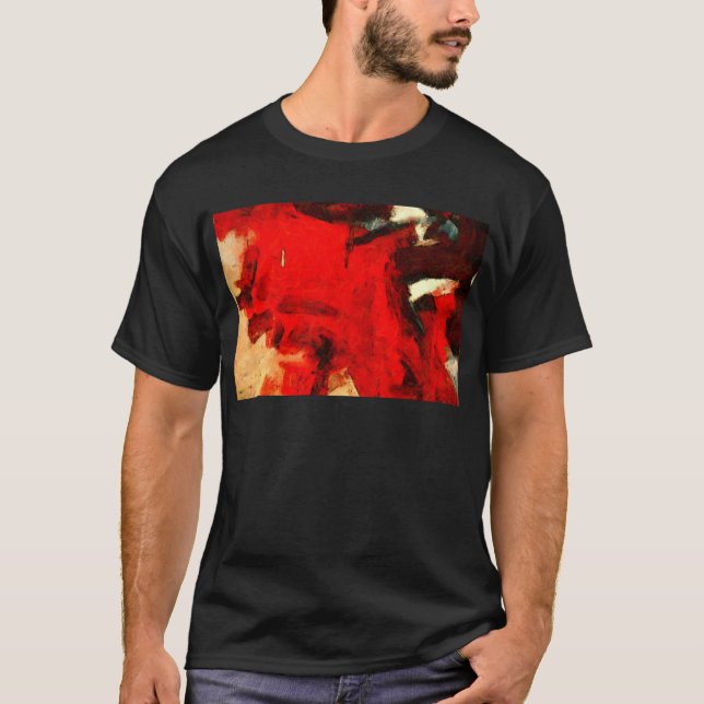Camiseta Pintura de Abstrato vermelho (Frente)