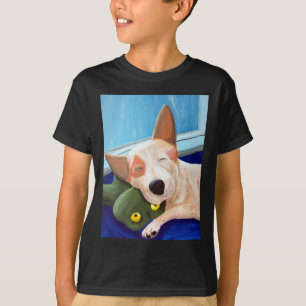 Camiseta Pintura de afago vermelha do sapo de Heeler