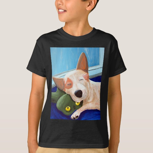 Camiseta Pintura de afago vermelha do sapo de Heeler (Frente)