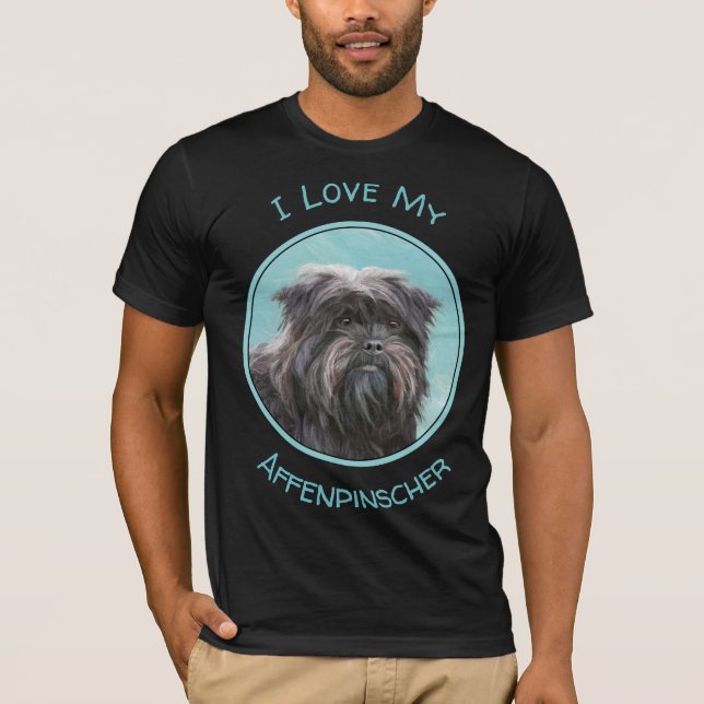 Camiseta Pintura de Affenpinscher - Arte de Cachorro Origin (Frente)