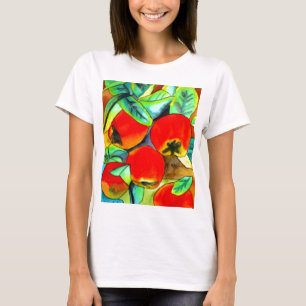 Camiseta Pintura de água das Maçãs Vermelhas