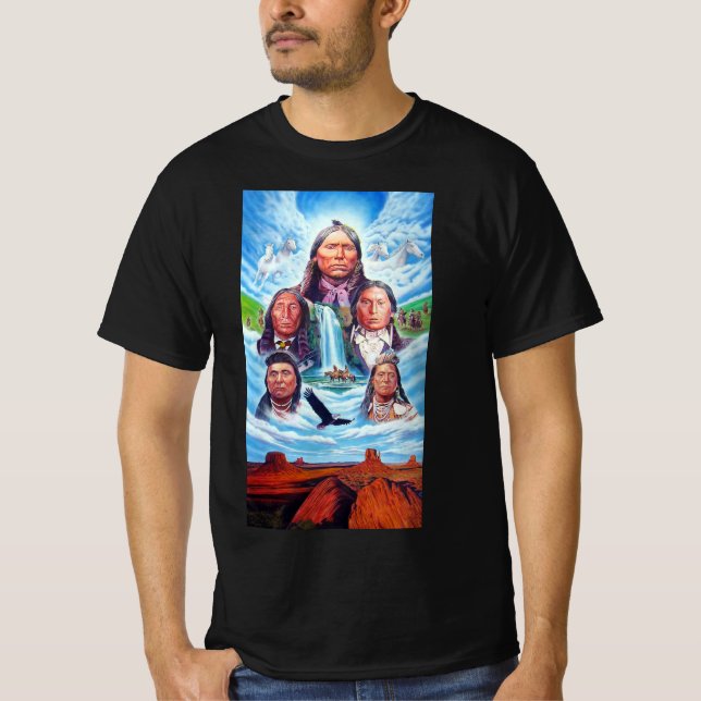Camiseta Pintura de Americanos nativos de Moda de Vestuário (Frente)