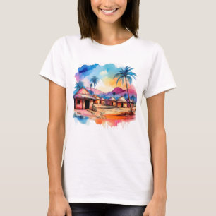 Camiseta Pintura de Aquarela em Vibrações Africanas