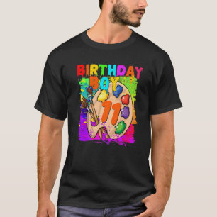 Camiseta Pintura De Arte De 11 De Aniversário Engraçada No