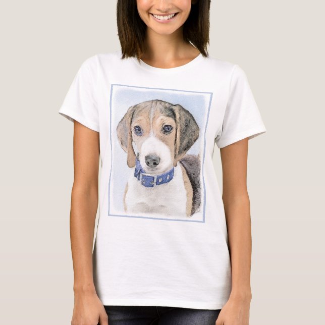 Camiseta Pintura de Beagle - Arte de Cão Original Bonita (Frente)