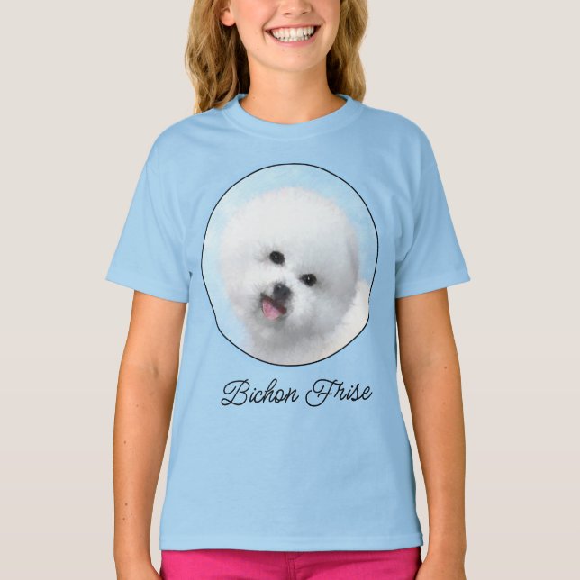 Camiseta Pintura De Bichon Frise - Arte De Cachorro Origina (Frente)