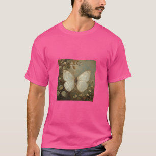 Camiseta Pintura de borboleta branca clara