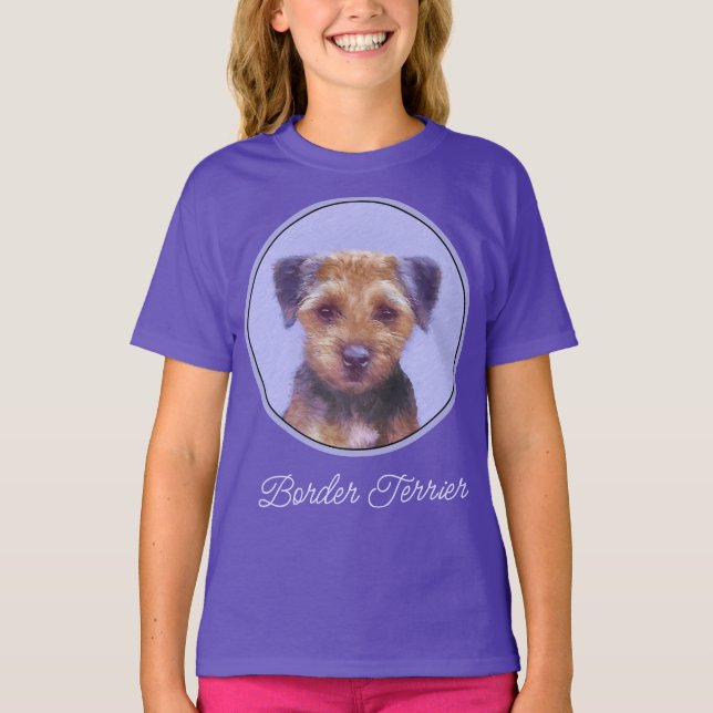 Camiseta Pintura de Borda Terrier - Arte de Cachorro Origin (Frente)