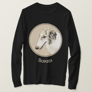 Camiseta Pintura de Borzoi (Silver Brindle) Original