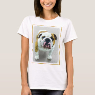 Camiseta Pintura de Buldogue - Arte de Cachorro Original Bo