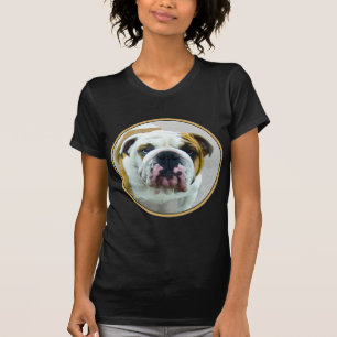 Camiseta Pintura de Buldogue - Arte de Cachorro Original Bo