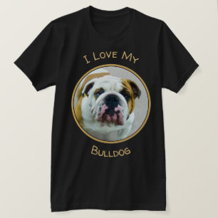 Camiseta Pintura de Buldogue - Arte de Cachorro Original Bo