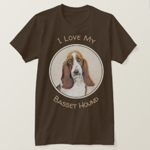 Camiseta Pintura de Cachorro Basset - Arte de Cachorro Orig