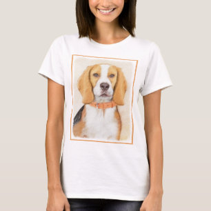 Camiseta Pintura de Cachorro Beagle Hound Arte Animal Origi