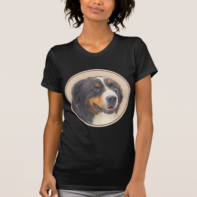 Camiseta Pintura de Cachorro de Montanha Bernese - Arte Ori (Frente)