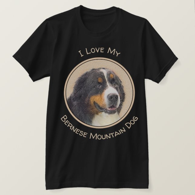Camiseta Pintura de Cachorro de Montanha Bernese - Arte Ori (Frente do Design)