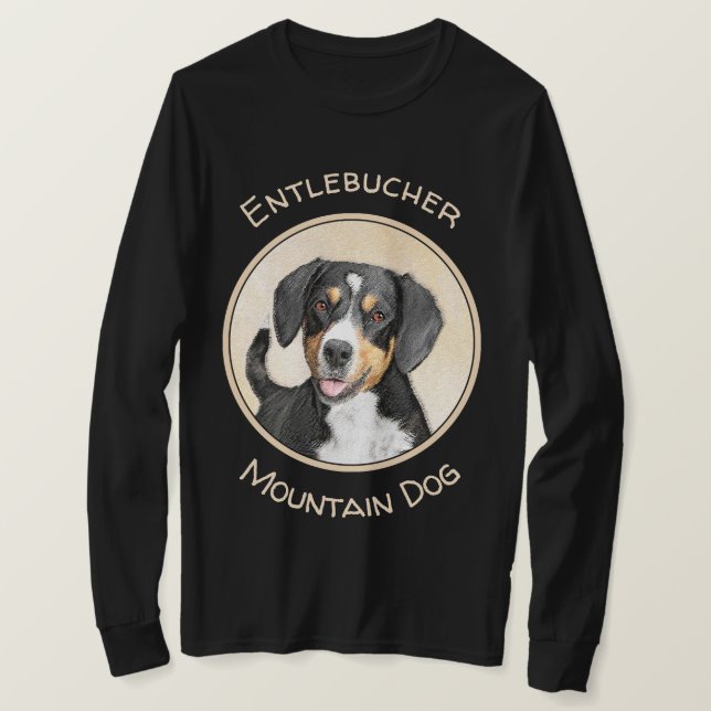 Camiseta Pintura de Cachorro de Montanha Entlebucher - Arte (Frente do Design)