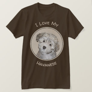 Camiseta Pintura De Cachorro Em Havanês - Arte De Cão Ori