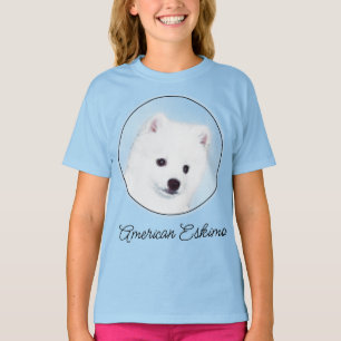 Camiseta Pintura de Cachorro Eskimo Americano - Arte de Cac