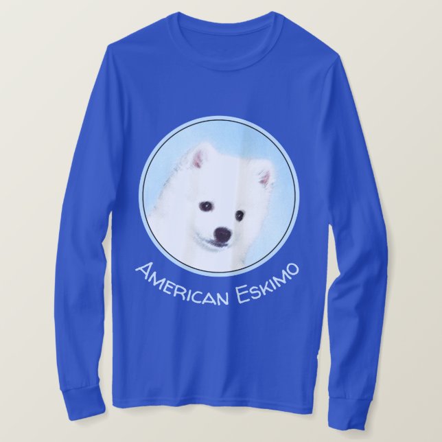 Camiseta Pintura de Cachorro Eskimo Americano - Arte Origin (Frente do Design)