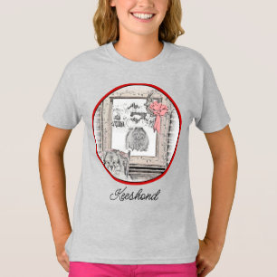 Camiseta Pintura de Cachorro na Janela de Inverno de Kehond