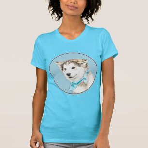 Camiseta Pintura De Cachorro Siberiana - Arte De Cachorro O