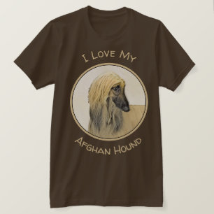 Camiseta Pintura De Cães Afegã - Arte De Cachorro Origina