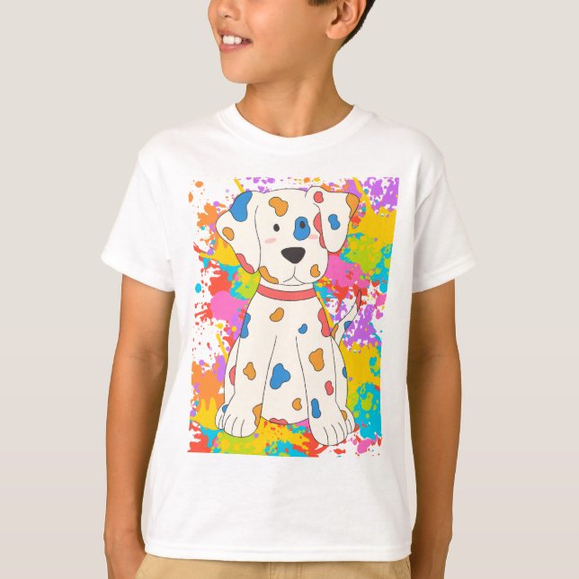 Camiseta pintura de cão (Frente)
