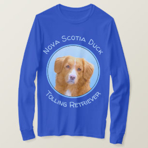 Camiseta Pintura de Cão de Retriever com Pedra Nova Escócia