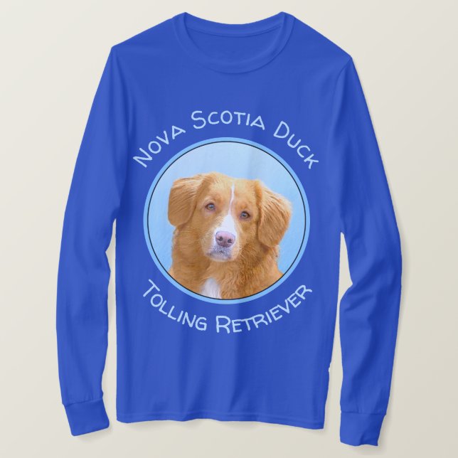 Camiseta Pintura de Cão de Retriever com Pedra Nova Escócia (Frente do Design)