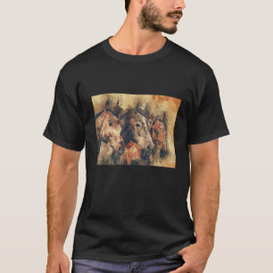 Camiseta Pintura de Cavalos Selvagens
