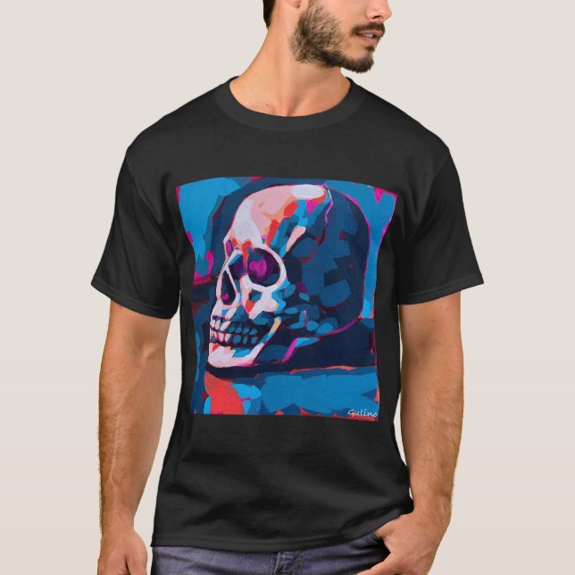 Camiseta Pintura de Caveira Cromática (Frente)