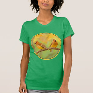 Camiseta Pintura De Cedar Waxwing - Arte De Cachorro Origin