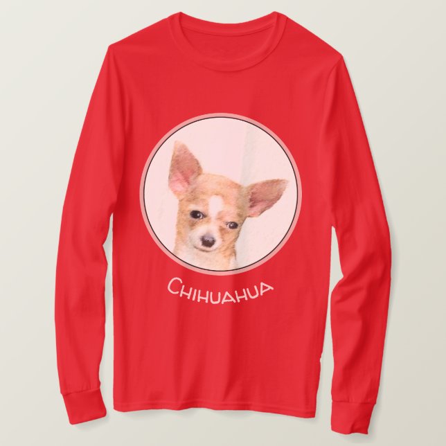 Camiseta Pintura de Chihuahua - Arte de Cachorro Original C (Frente do Design)