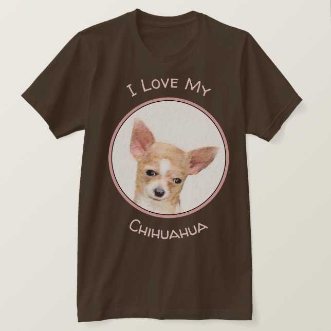 Camiseta Pintura de Chihuahua - Arte de Cachorro Original C (Frente do Design)