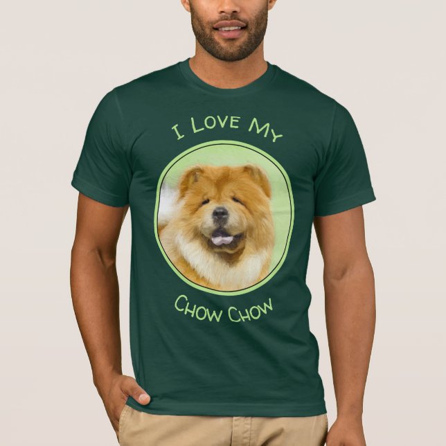 Camiseta Pintura De Chow Chow - Arte De Cão Original Bonita (Frente)