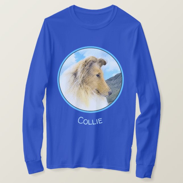 Camiseta Pintura de Collie em Montanhas (Rough) - Arte Cani (Frente do Design)