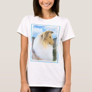Camiseta Pintura de Collie em Montanhas (Rough) - Arte Cani