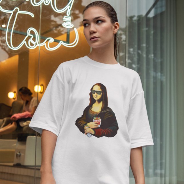 Camiseta Pintura de Comida Mona Lisa Kebab (Criador carregado)
