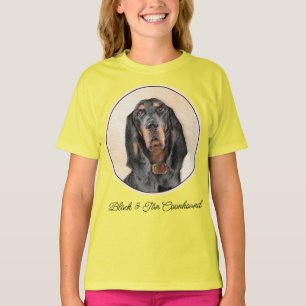 Camiseta Pintura de Contorno Preto e Tan - Arte Original pa