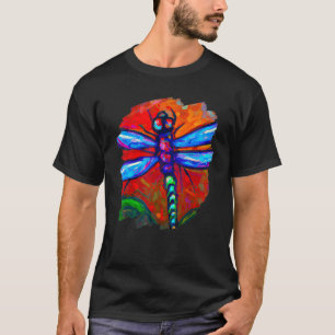Camiseta Pintura de Cores de Libélula Libélulas Inseto Arti