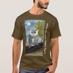 Camiseta Pintura de Coruja Sazonal em Maravilhas da Naturez
