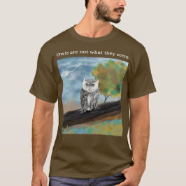 Camiseta Pintura de Coruja Sazonal em Maravilhas da Naturez