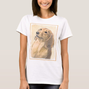 Camiseta Pintura de Dachshund (Longhaired) - Arte de Cão Or
