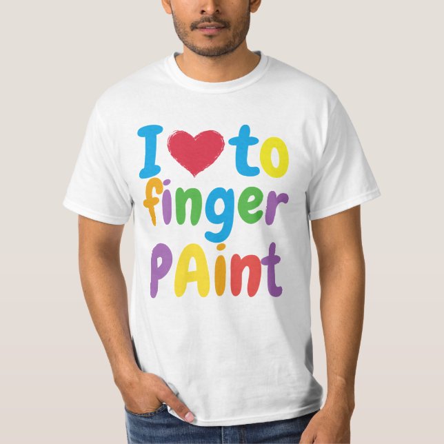 Camiseta pintura de dedo amoroso (Frente)