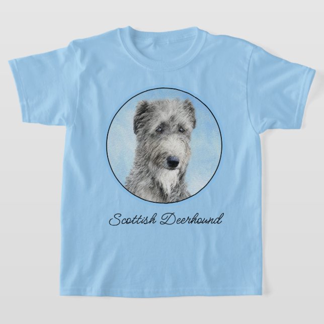 Camiseta Pintura de Deerhound Escocês - Arte de Cachorro Or (Postura )