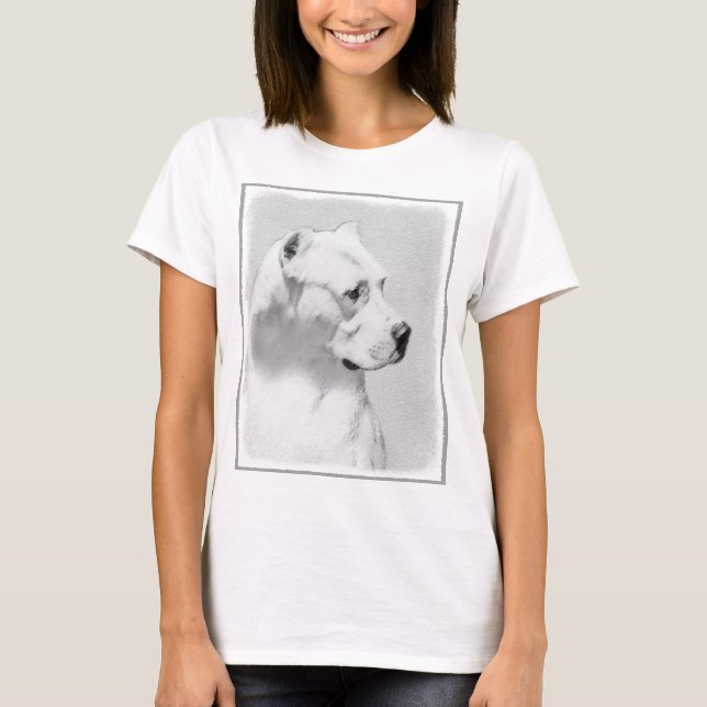 Camiseta Pintura de Dogo Argentino - Arte de Cachorro Origi (Frente)
