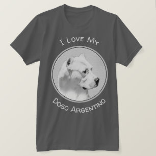 Camiseta Pintura de Dogo Argentino - Arte Original de Cães